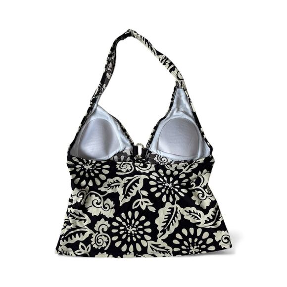 Apt 9 Vintage retro halter top with bohochic circle accent & floral cream print - Picture 6 of 6